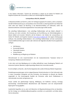 In der Sektion Informatik / Technik der Universit&auml;t zu L&uuml;beck ist am