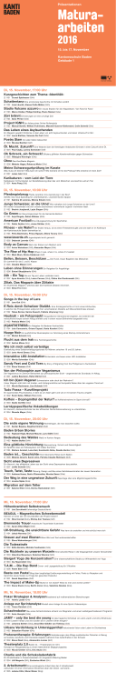 Maturaarbeiten - Kantonsschule Baden