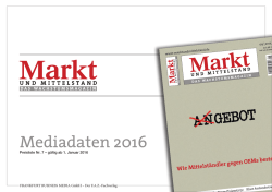 Mediadaten Markt und Mittelstand 2016