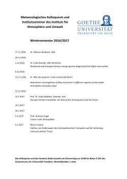 Meteorologisches Kolloquium / Instituts Seminar Veranstaltungen im