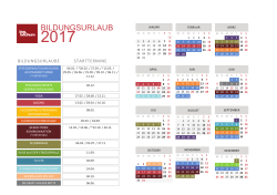 Jahreskalender Bildungsurlaube 2017