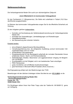 Stellenausschreibung - Verbandsgemeinde Nieder-Olm