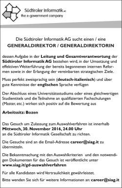Die S&uuml;dtiroler Informatik AG sucht einen / eine