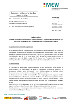 Stellungnahme Schleswig-Holsteinischer Landtag Umdruck 18/6821