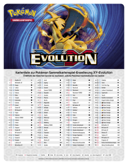 Kartenliste zur Pokémon Sammelkartenspiel