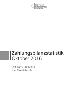 Zahlungsbilanzstatistik - Oktober 2016