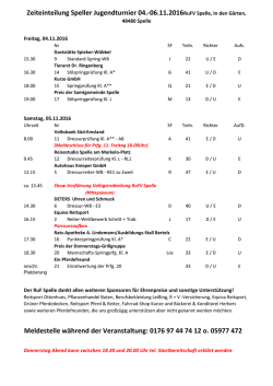 Eigene Turniere - Jugendturnier Zeiteinteilung 2016 - des Reit