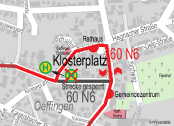 Plan Umleitung Linien 60 und N6