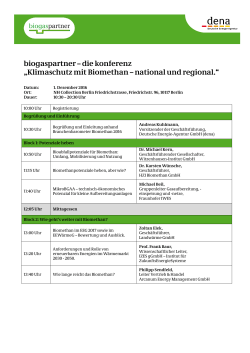 biogaspartner – die konferenz „Klimaschutz mit Biomethan