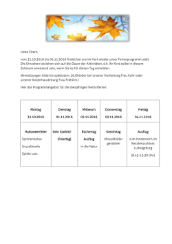 Infoblatt Herbstferienprogramm