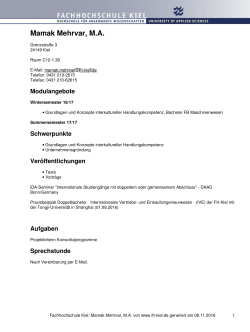 Fachhochschule Kiel: Mamak Mehrvar, M.A.