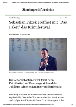 Hamburger Abendblatt: Fitzek er&ouml;ffnet das
