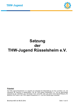 Satzung der THW-Jugend Rüsselsheim e.V.
