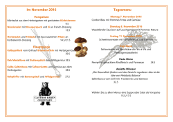 Im Oktober/November 2016 Tagesmenu