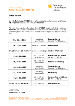 Ferien-Kalender 2016/17 Liebe Eltern