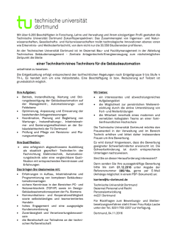 einer Technikerin/eines Technikers f&uuml;r die