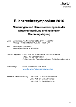 Bilanzrechtssymposium 2016