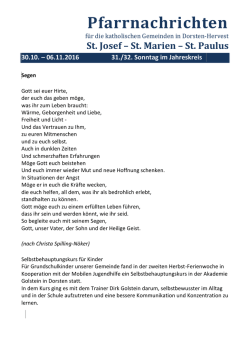 Pfarrnachrichten - Kirchengemeinde St. Josef