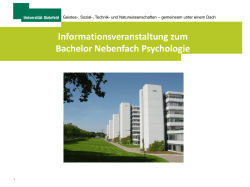Informationsveranstaltung zum Bachelor Nebenfach Psychologie