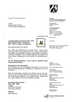 Hinweise f&uuml;r den Ausrichter: WK I 1997 - 2001