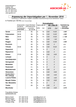 Grenzabgaben - Agrokorn AG