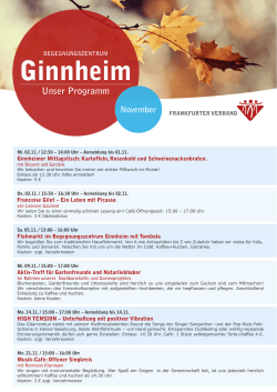 Programm November - Frankfurter Verband
