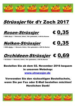 Strüssjer för d`r Zoch 2017 € 0,35 € 0,35 Orchideen
