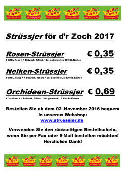 Strüssjer för d`r Zoch 2017 € 0,35 € 0,35 Orchideen