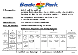 Belegungsplan - Badepark Bad Wiessee