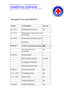 Jahresplan 2016 / 2017 - beim DRK