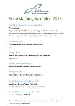 Veranstaltungskalender 2016