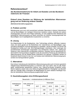 Entwurf eines Gesetzes zur Stärkung der betrieblichen