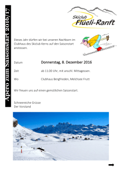 Apéro zum Saisonstart 2016_17_8.12.2016 - Skiclub Flüeli