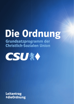 Das neue CSU-Grundsatzprogramm