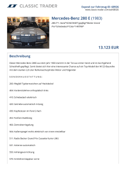Mercedes-Benz 280 E (1983) 13.123 EUR