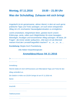 Was der Schulalltag Zuhause mit sich bringt