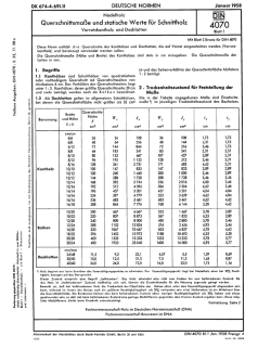 QuerschnittsmaBe und statische Werte f&uuml;r Schnittholz