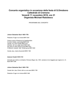 Il programma del concerto
