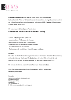 erfahrenen Healthcare-PR-Berater (m/w) - PR
