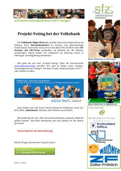 Projekt-Voting bei der Volksbank