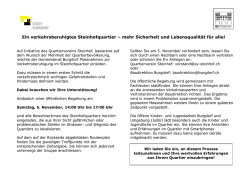Ein verkehrsberuhigtes Steinhofquartier &ndash; mehr Sicherheit und