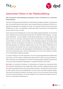 DPD Thesenpapier Autonomes Fahren