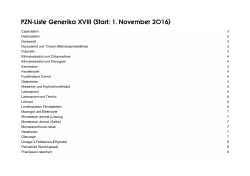 PZN-Liste Generika XVIII (Start: 1. November 2016)