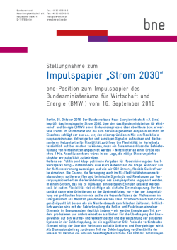 Impulspapier &bdquo;Strom 2030&ldquo;