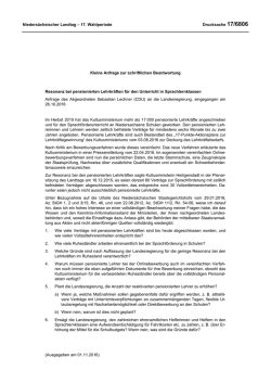Drucksachen allgemein - Nieders&auml;chsischer Landtag