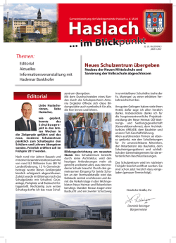 Editorial - B&uuml;rgermeister Zeitung