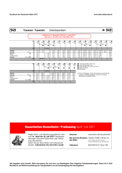 Bauarbeiten Rosenheim–Freilassing April–Juli 2017