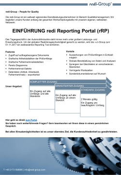 EINFÜHRUNG redi Reporting Portal (rRP) - redi