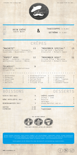desserts crêpes boissons menu
