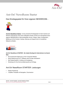 Ant-On! NewsRoom Starter